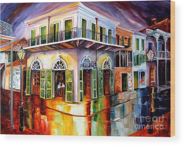 New Orleans Wood Print featuring the painting Absinthe House New Orleans by Diane Millsap