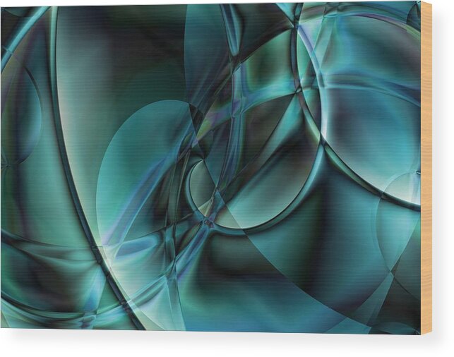 Abstract Wood Print featuring the digital art Abstract Blue by Art Di