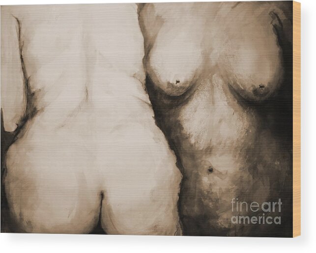 Nudes Wood Print featuring the painting Acceptance by Rory Siegel
