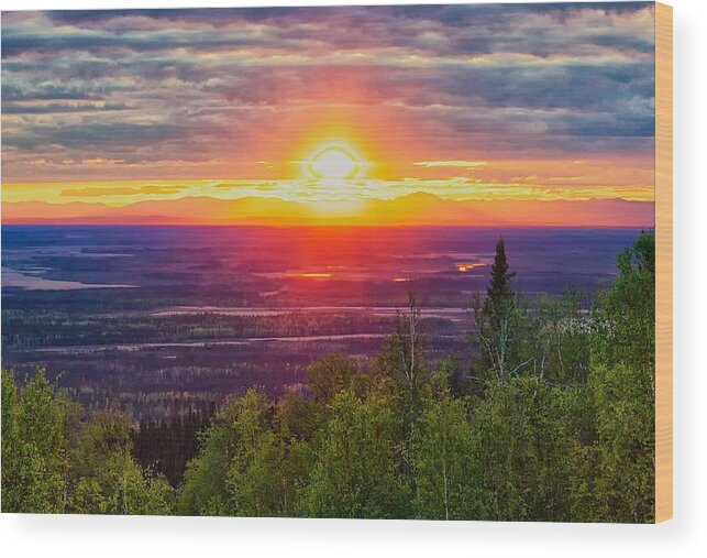 Landscape Wood Print featuring the photograph Alaska Land of the 11 PM Sun by Michael W Rogers