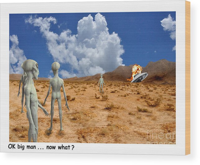Aliens Wood Print featuring the photograph Alien Crash Ver - 2 by Larry Mulvehill