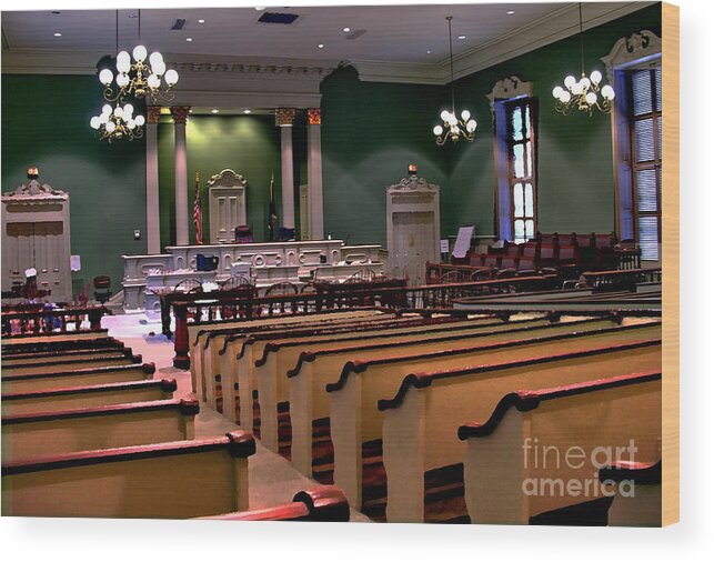 Allentown Pa Wood Print featuring the photograph Allentown PA Old Lehigh County Courthouse Interior 1867 by Jacqueline M Lewis
