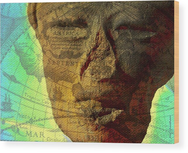 Precolumbian Sculpture Wood Print featuring the digital art America's Yesterday by Kae Cheatham