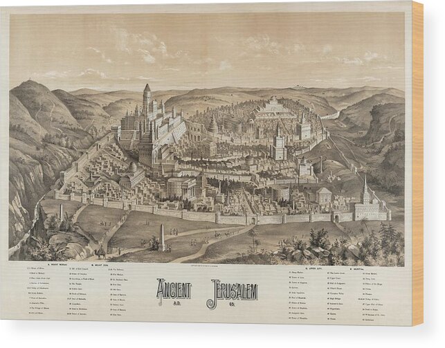 Jerusalem Wood Print featuring the photograph Ancient Jerusalem by Library Of Congress/science Photo Library