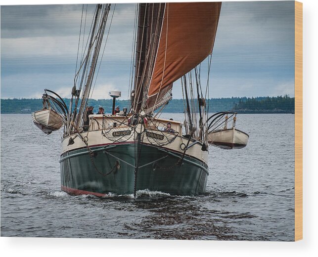 Windjammer Wood Print featuring the photograph Angelique Bow On by Fred LeBlanc