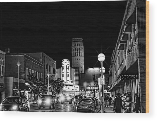 Ann Arbor Wood Print featuring the photograph Ann Arbor Nights by Pat Cook