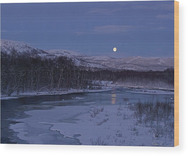 Moonglade Wood Print featuring the photograph Arctic Moonglade by Pekka Sammallahti