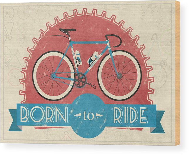 Bike Wood Print featuring the digital art Are you born to ride your bike? by Andy Scullion