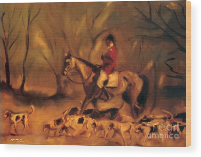 Art Wood Print featuring the painting At the Fox Hunt by Karen E. Francis by Karen Francis