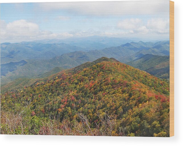 Great Smoky Mountains National Park Wood Print featuring the photograph Autumn Great Smoky Mountains by Melinda Fawver