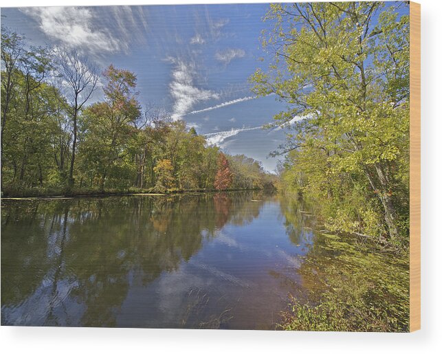 Autumn Wood Print featuring the photograph Autumn on the Delaware by David Letts