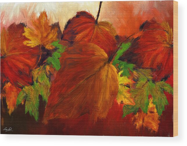 Four Seasons Wood Print featuring the digital art Autumn Passion by Lourry Legarde