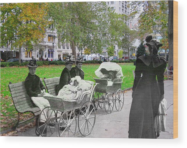 Philadelphia Wood Print featuring the photograph Babies in Rittenhouse Square by Eric Nagy