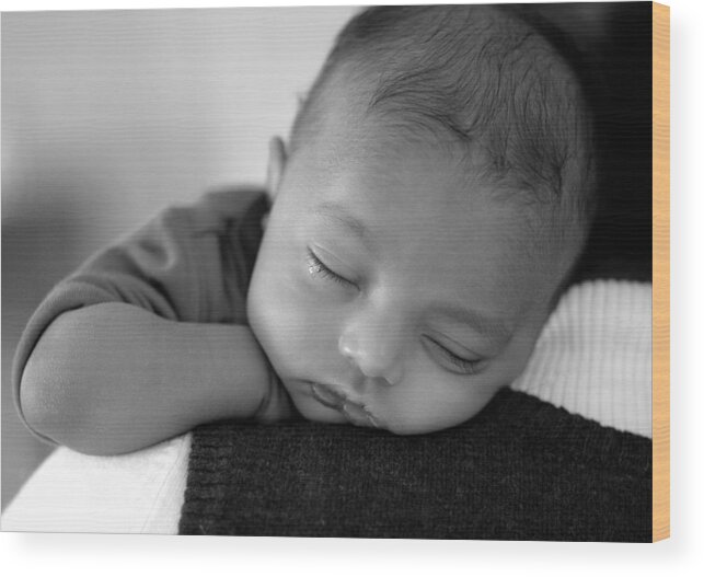Baby Sleeps Wood Print featuring the photograph Baby Sleeps by Lisa Phillips