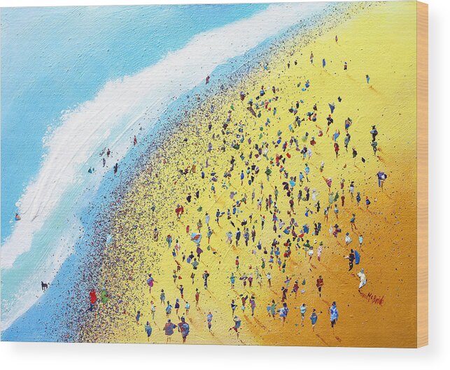 Beach Wood Print featuring the painting Beach Party by Neil McBride