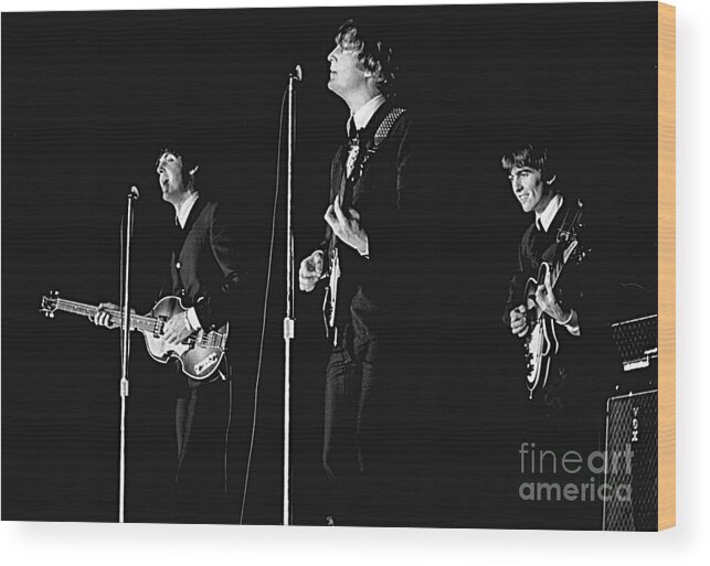 Beatles Wood Print featuring the photograph Beatles In Concert, 1964 by Larry Mulvehill