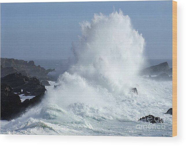 California Coast Wood Print featuring the photograph Beauty Of California Salt Point Wave Action by Bob Christopher