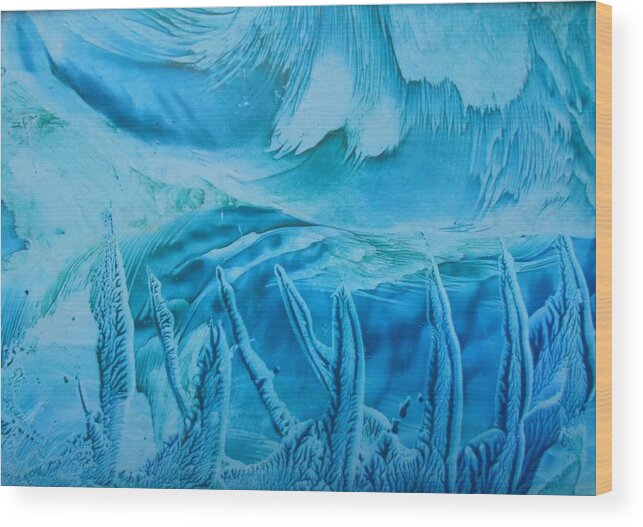 Art Wood Print featuring the painting Beneath the wave by Angie Wright