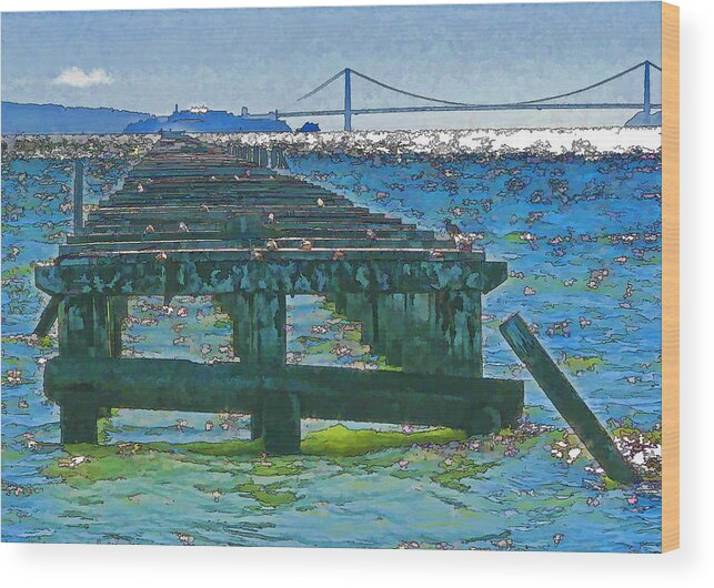  Wood Print featuring the photograph Berkeley Marina Pier Study 2 by Samuel Sheats