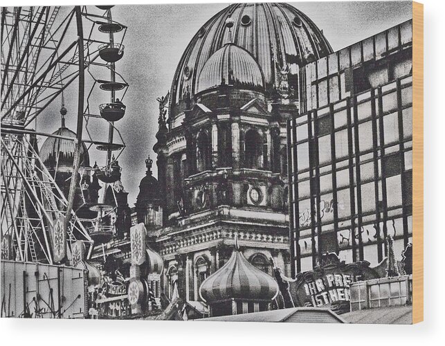 Festival Wood Print featuring the photograph Berlin Christmas Market by Cassandra Buckley