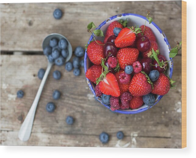 Breakfast Wood Print featuring the photograph Berry For Breakfast by Julia Khusainova