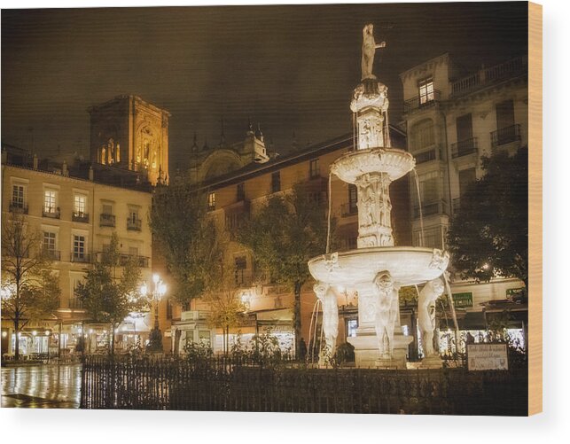 Granada Wood Print featuring the photograph Bib-Rambla Square by Levin Rodriguez