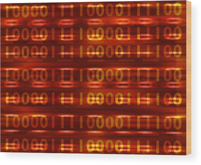 Background Wood Print featuring the digital art Binary by Steve Ball