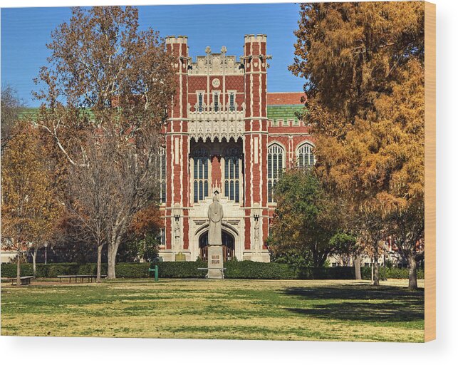 Bizzell Wood Print featuring the photograph Bizzell Memorial Library by Ricky Barnard