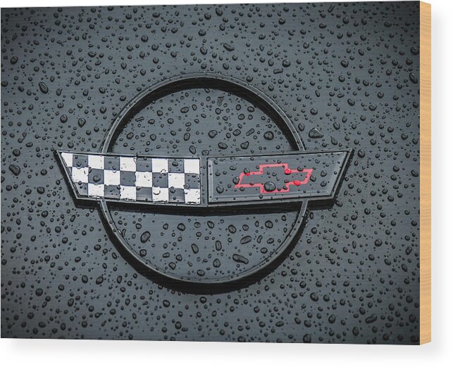 Chevrolet Wood Print featuring the digital art Black Flag by Douglas Pittman