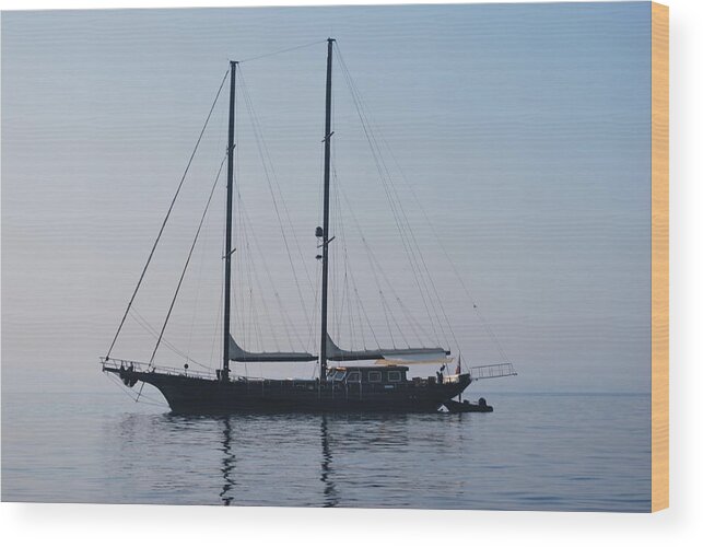 Black Ship 1 Wood Print featuring the photograph Black Ship 1 by George Katechis