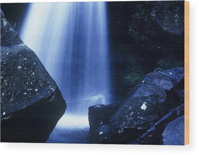 Waterfalls Wood Print featuring the photograph Blue Falls by Rodney Lee Williams