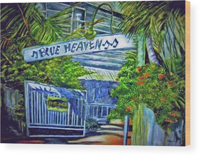 Key West Wood Print featuring the painting Blue Heaven Key West by Kandy Cross