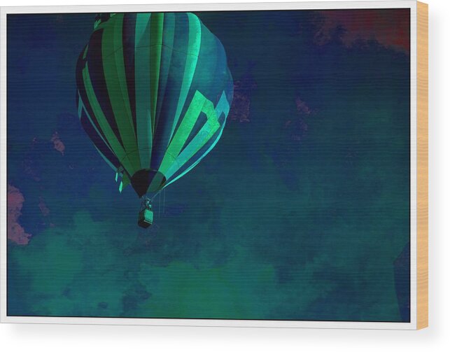 Hot Air Balloons Photographs Wood Print featuring the photograph Blue lines by Ricardo Dominguez