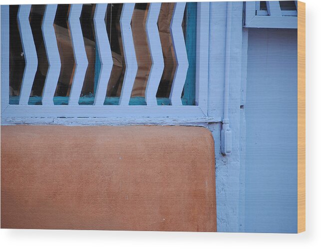 Architecture Wood Print featuring the photograph Blue Window by Glory Ann Penington