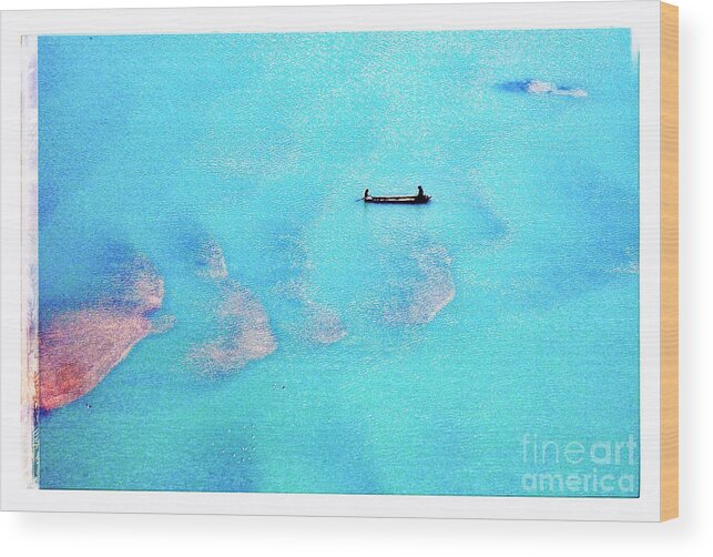 Chad Wood Print featuring the photograph Boat Deep Blue by HELGE Art Gallery
