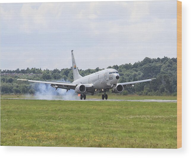 Military Wood Print featuring the photograph Boeing P-8 Poseidon by Shirley Mitchell