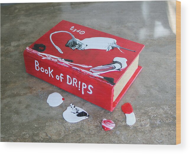 Innovative Wood Print featuring the painting Book of Drips 2 by Madeleine Arnett