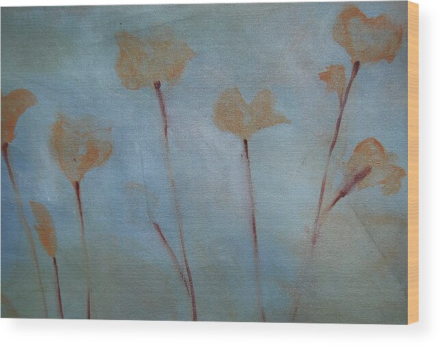 Flowers Wood Print featuring the painting Botanical Poppies by Jani Freimann