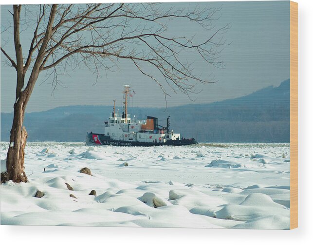 Coast Guard Wood Print featuring the photograph Breaking Ice by Nancy De Flon
