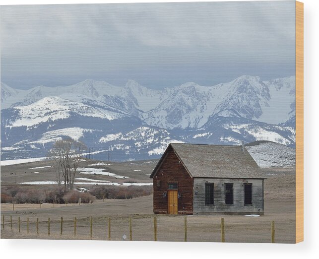 Bridger Mountain Range Wood Print featuring the photograph Bridger Background by Kae Cheatham