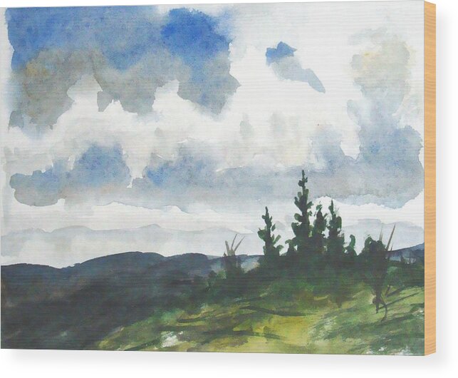 Landscape Wood Print featuring the painting Bright Sky by John West