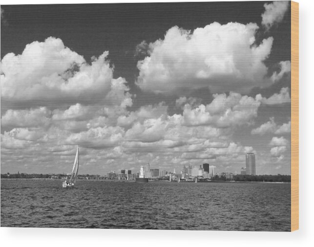 Buffalo Wood Print featuring the photograph Buffalo Skyline by Cindy Haggerty