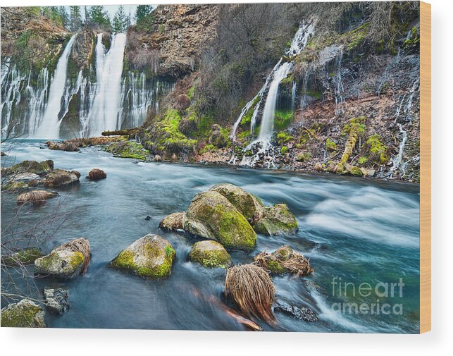 Burney Falls Wood Print featuring the photograph A Thousand Falls by Jamie Pham