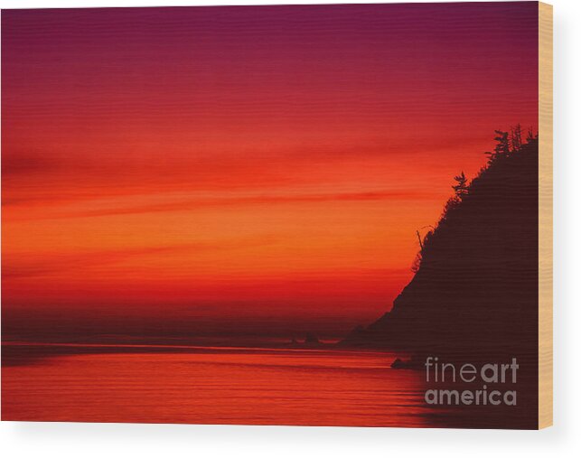 Sunset Wood Print featuring the photograph Burning by Aiolos Greek Collections