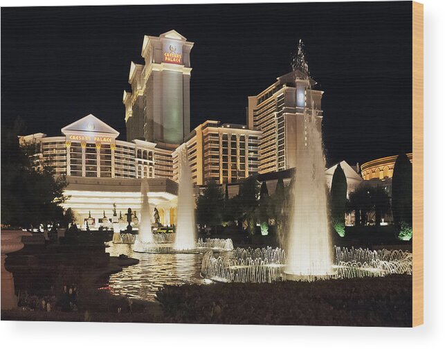 Vegas Wood Print featuring the digital art Caesar's Palace Las Vegas by Frank Lee