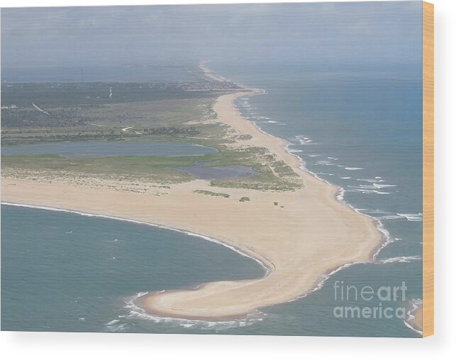 Aerial View Outer Banks Wood Print featuring the photograph Cape Hatteras The Postcard by Cathy Lindsey