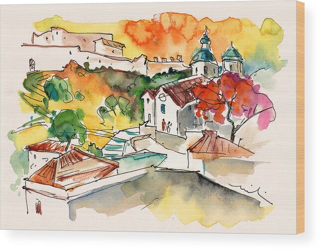 Portugal Wood Print featuring the painting Castro Marim 2008 0208 by Miki De Goodaboom