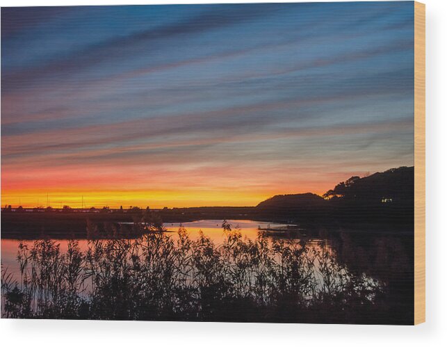 Sunset Wood Print featuring the photograph Cataumet Sunset by Jennifer Kano
