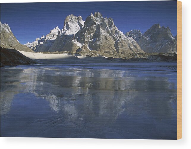 Feb0514 Wood Print featuring the photograph Cathedral Peaks At Dawn Pakistan by Colin Monteath