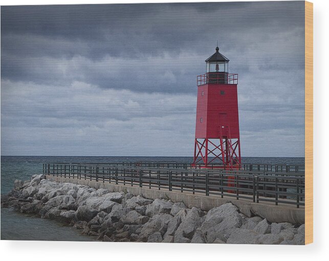 Art Wood Print featuring the photograph Charlevoix Michigan Lighthouse by Randall Nyhof
